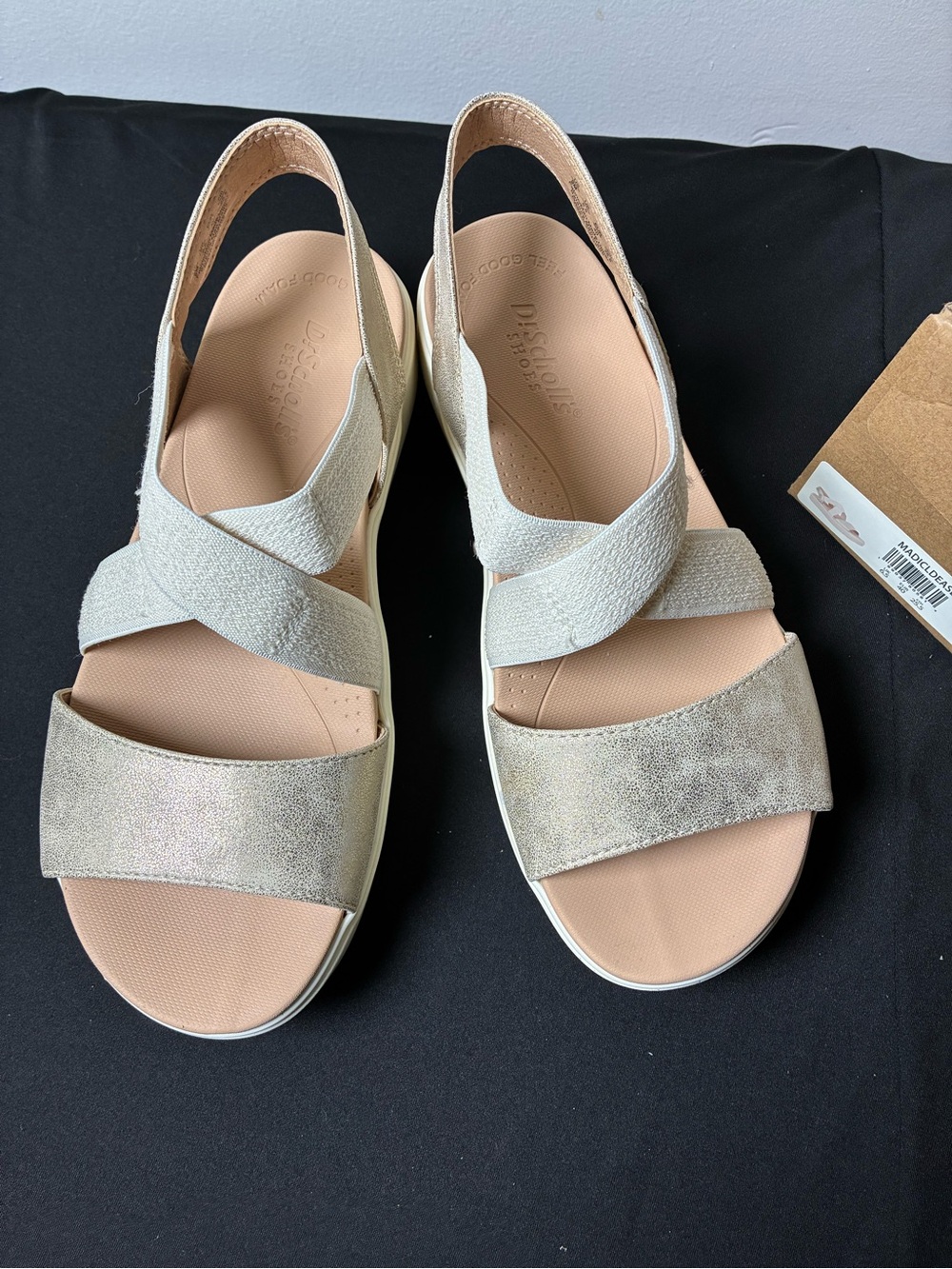 Dr. Scholl's Women's Metallic Champagne Slingback Sandals